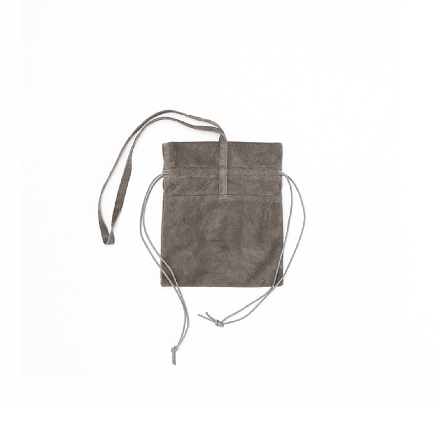 suede leather pouch grey