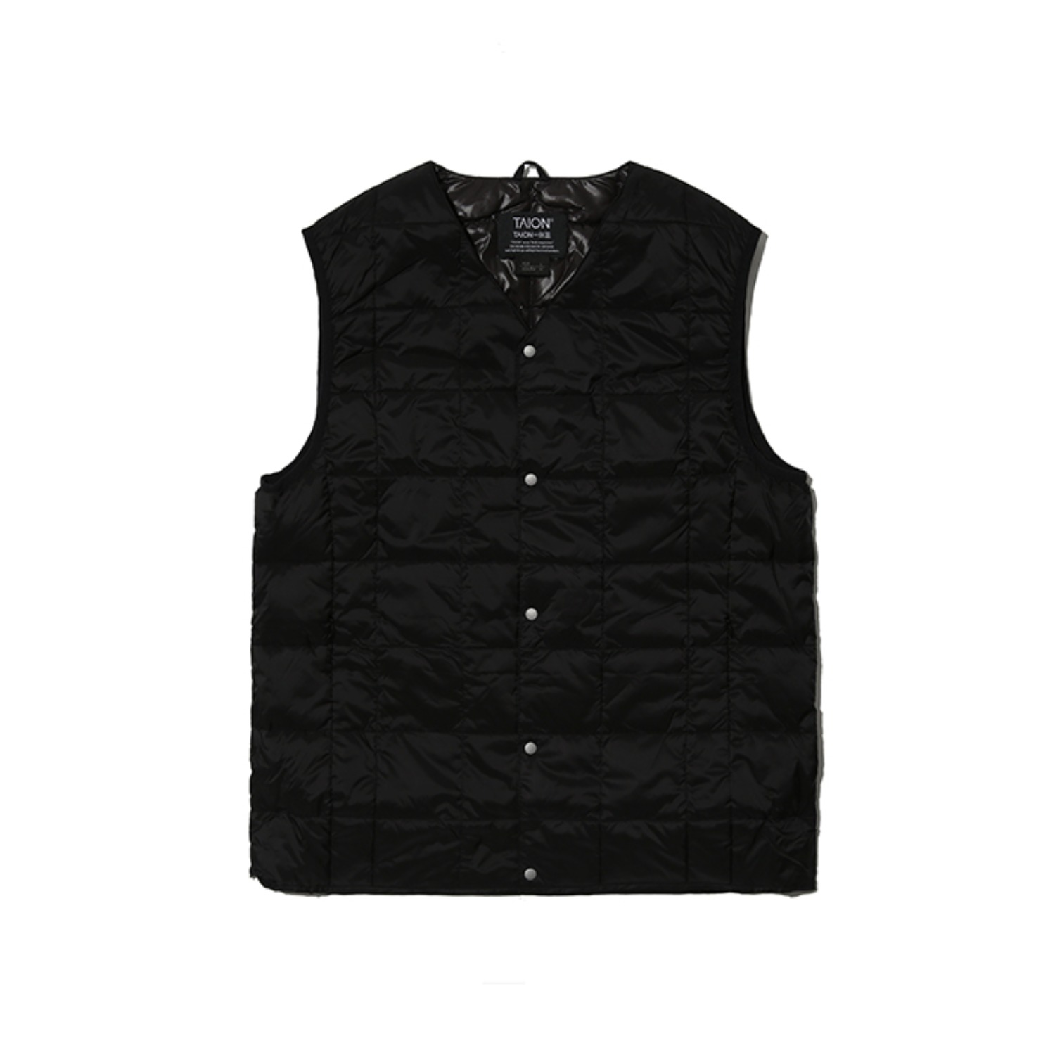 v neck button down vest black