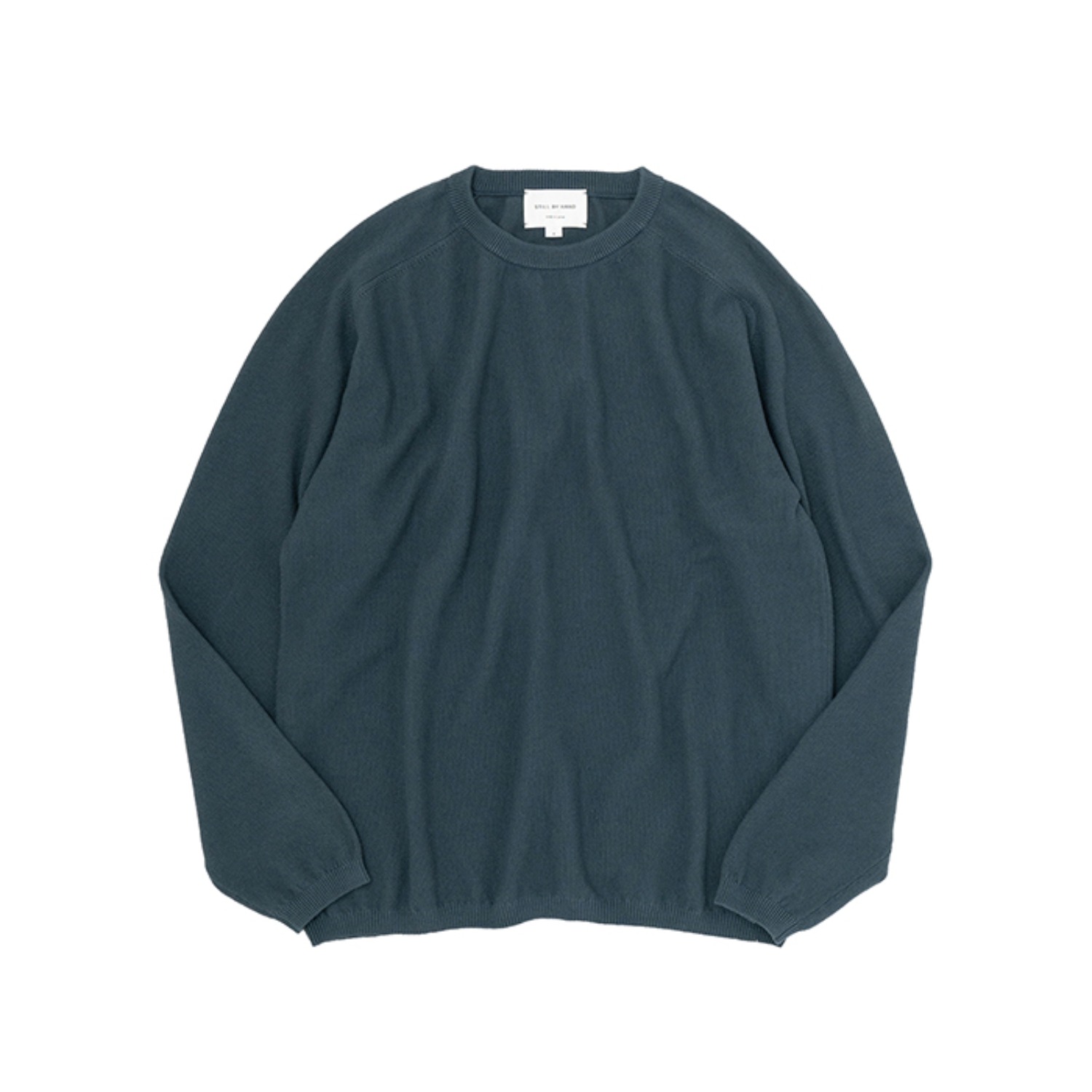 cashmere mix cotton sweater slate blue