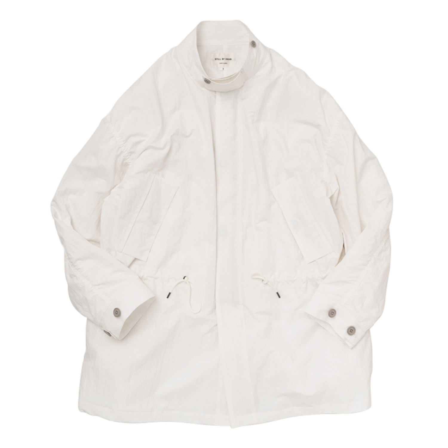crisp nylon coat off white