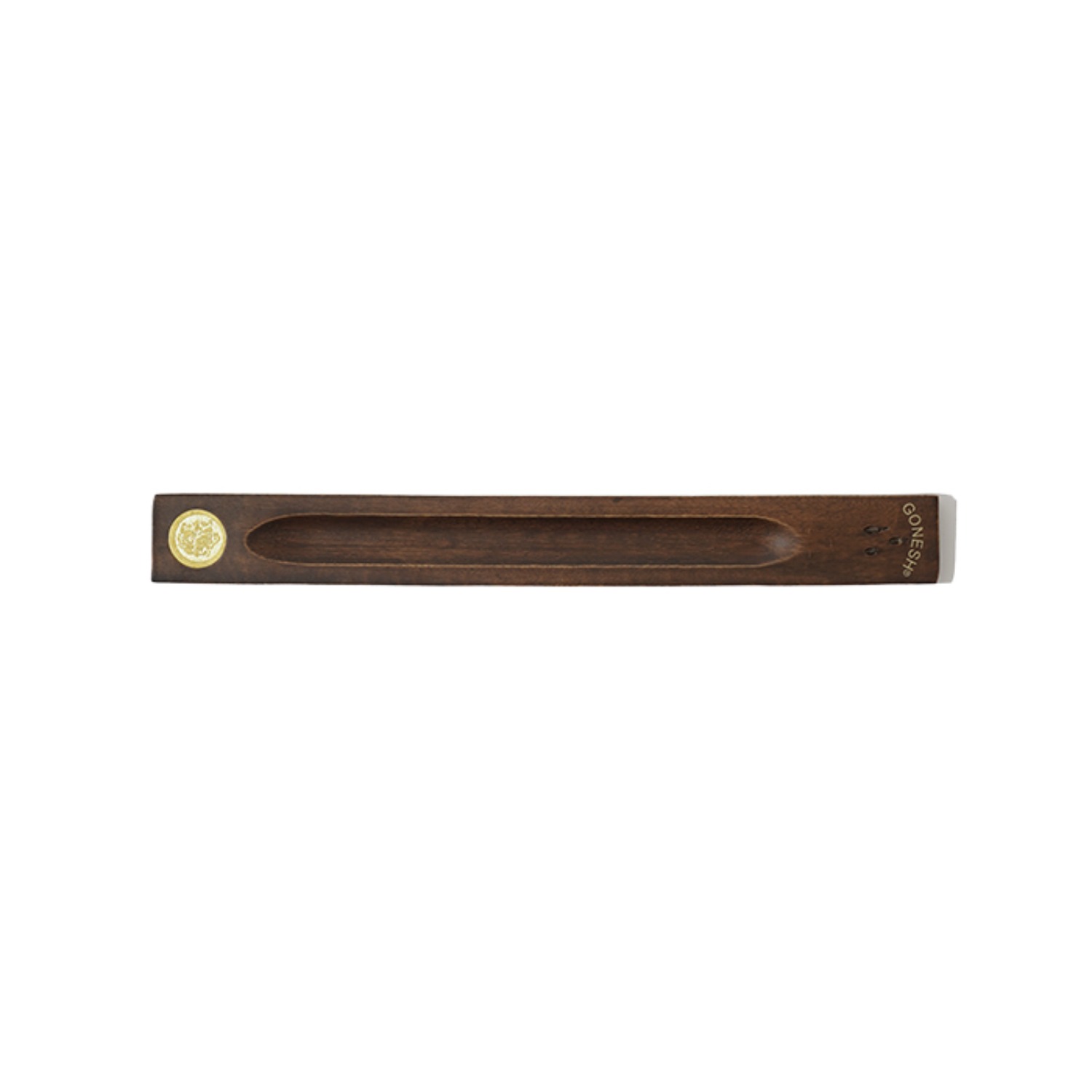12 flat wood incense stick holder brown