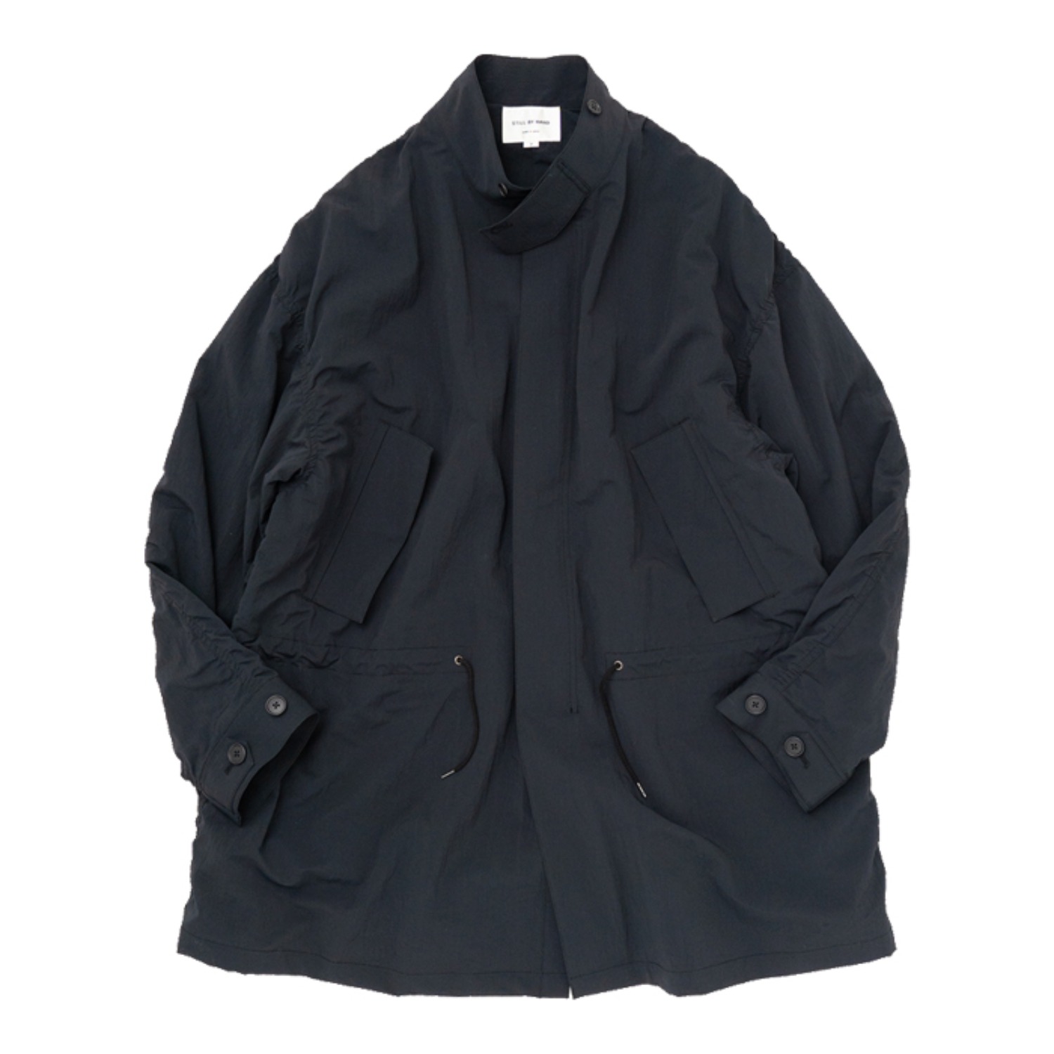 crisp nylon coat black navy