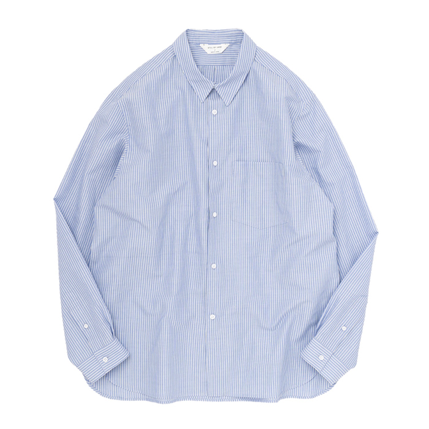 Regular collar shirt blue stripe