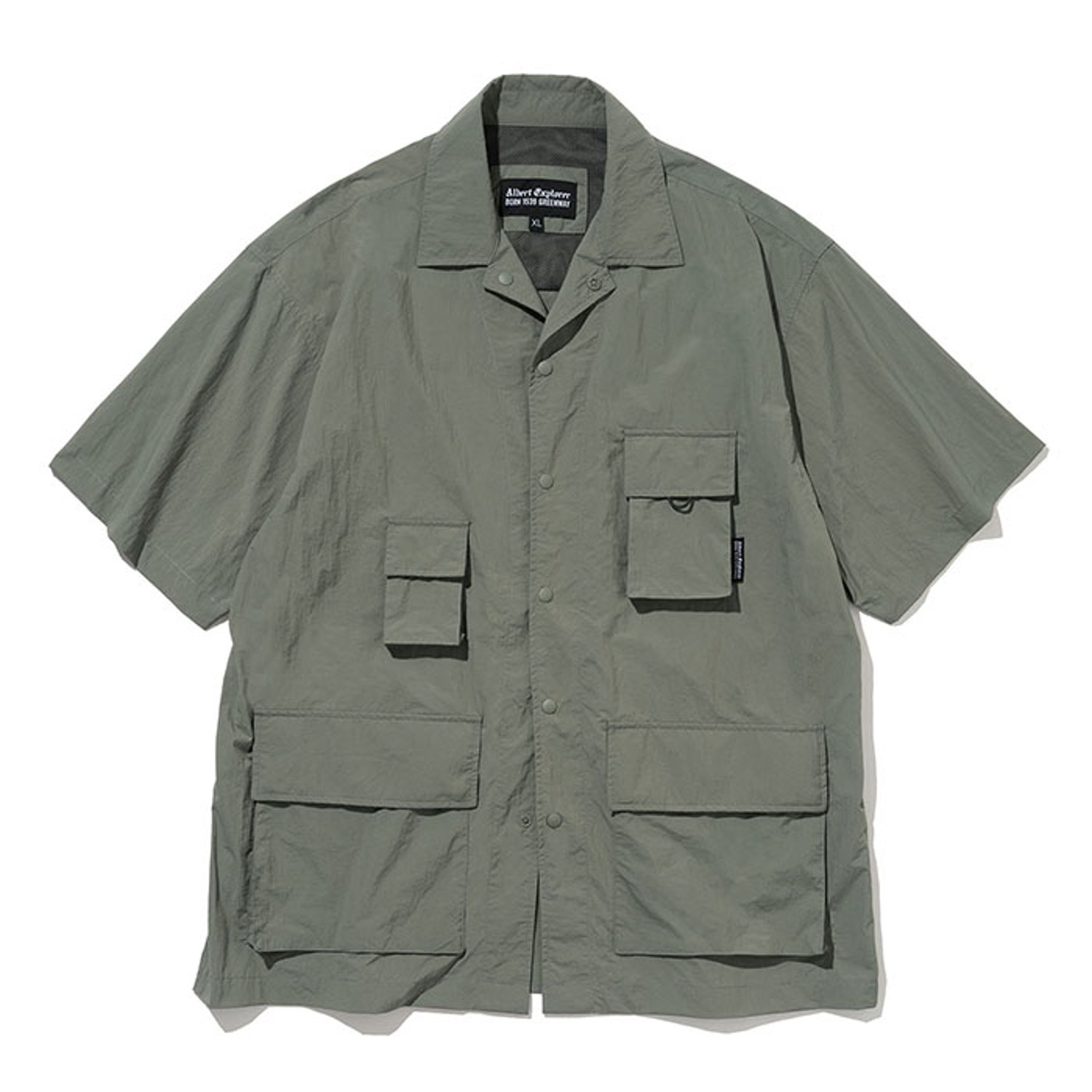 multi pocket s/s shirt greyish green